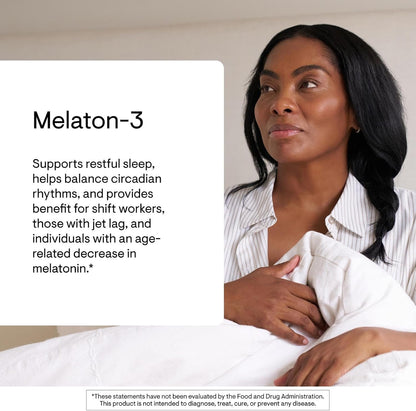 THORNE - Melaton-3-3 mg Melatonin Supplement - Supports Normal Circadian Rhythms, Restful Sleep & Relaxation* - NSF Certified for Sport - Gluten, Dairy & Soy-Free - 60 Capsules