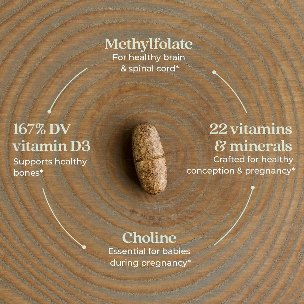 New Chapter Prenatal Vitamins, One Daily Prenatal Multivitamin with Methylfolate + Choline for Healthy Mom & Baby, Gluten Free & Non-GMO, 30 Count