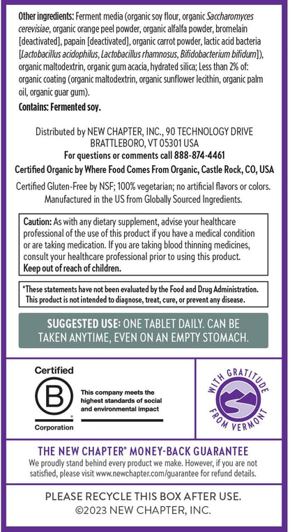 New Chapter One Daily Every Man's Multivitamin 40+ - Offers Eyesight, Immune System & Cellular Energy Support* - Contains Vitamin C, Saw Palmetto & More - Gluten Free & Vegetarian - 48 Tablets