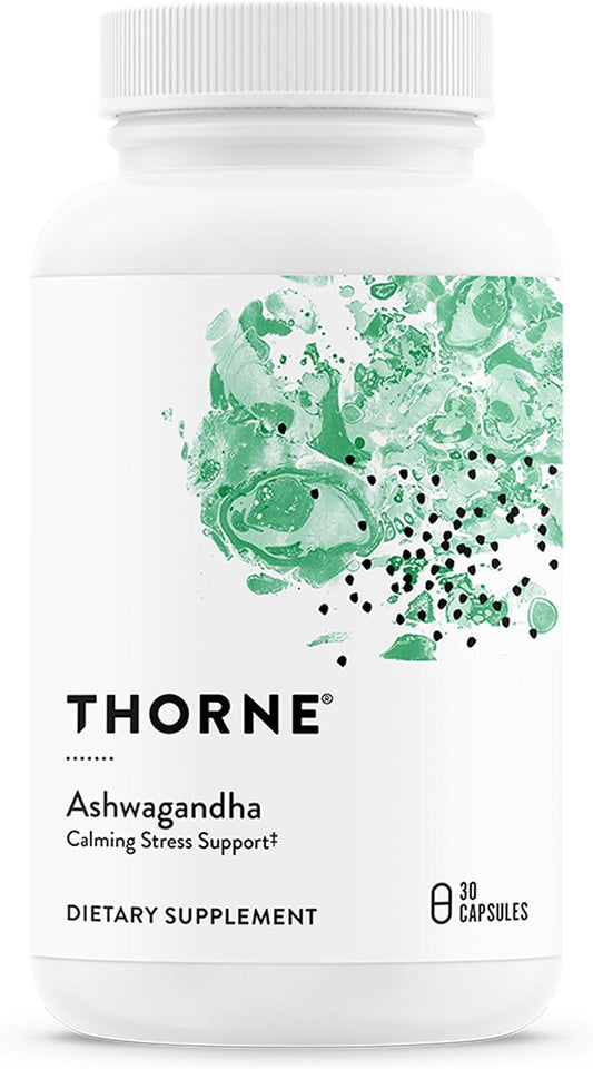 THORNE - Ashwagandha - Highly Concentrated Shoden - Calming Stress Support for Women & Men - Supports Daytime Energy, Mental Clarity & Optimal Immune Function* - Third-Party Certified - 30 Capsules