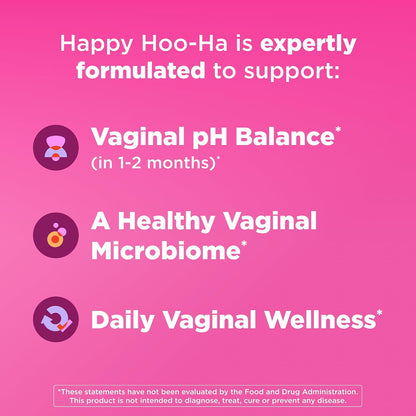OLLY Happy Hoo-Ha Capsules, Vaginal Probiotics for Women or People with Vaginas, Vaginal Health and pH Balance,* 10 Billion CFU Per Capsule - 25 Count