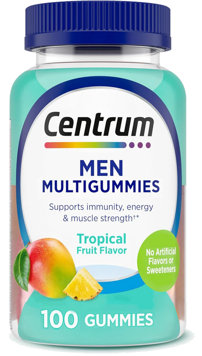 Centrum Men's Multivitamin Gummies, Immune, Energy, Healthy Appearance Support, 100 Count, 50 Day Supply