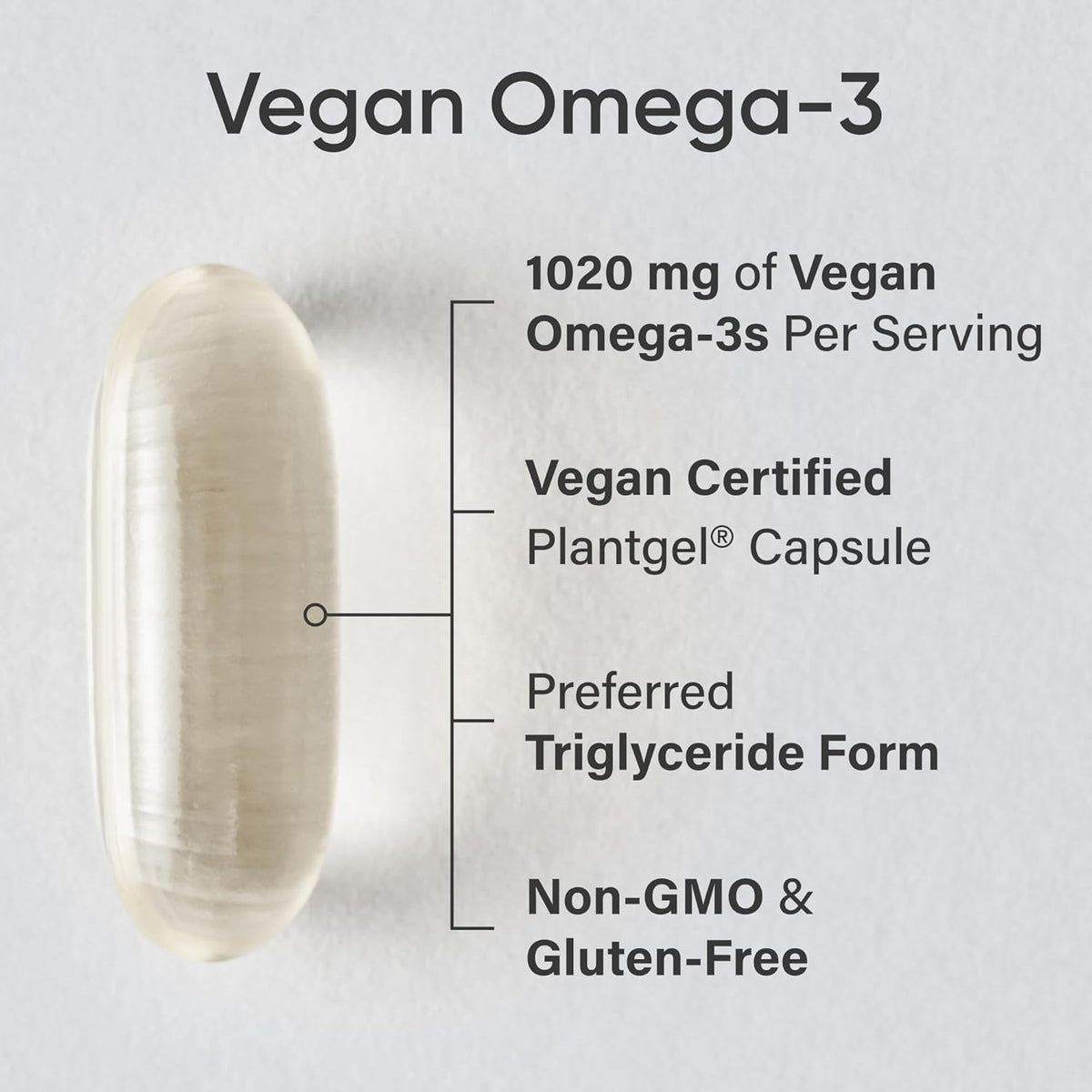 Sports Research® Vegan Omega-3 Algae Oil 1040mg, 60 Count Plantgels™ | Triglyceride Form EPA & DHA - Vegan, Non-GMO, Carrageenan-Free Softgel
