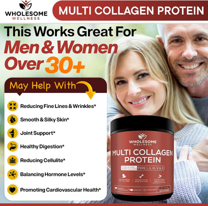Wholesome Wellness Premium Multi Collagen Peptides Protein Powder