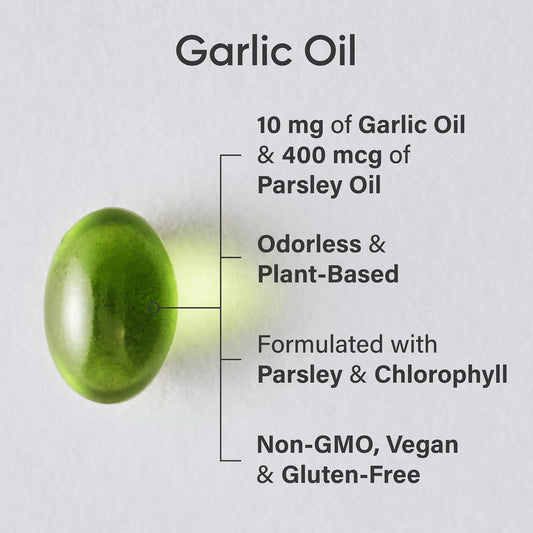 Sports Research® Odorless Garlic Oil, 150 Plantgel™ Capsules | Provides an Immune Supportive Blend of Plant-Based Garlic Oil, Parsley & Chlorophyll - Vegan, Non-GMO, Soy Free - 75 Servings