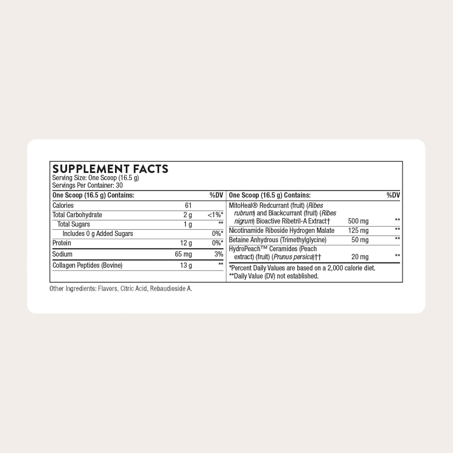 THORNE - Collagen Plus - Grass-Fed Collagen Peptides with Nicotinamide Riboside, Polyphenols & Ceramides - Supports Healthy Skin, Hair & Nails* - NAD Supplement - Third-Party Certified - 30 Servings