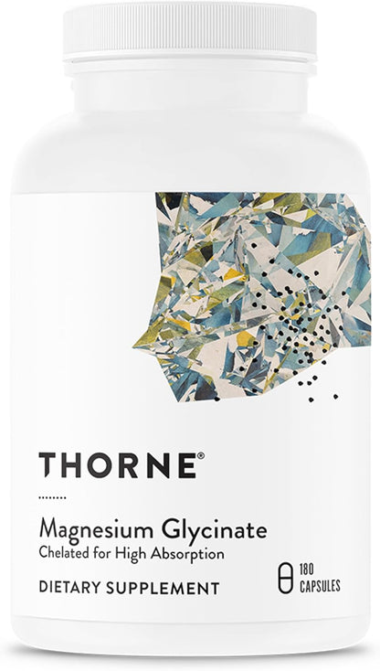 THORNE - Magnesium Glycinate - Supports Restful Sleep, Muscle Relaxation, Heart Health & Metabolism* - Chelated Magnesium Capsules - Third-Party Certified - Gluten, Dairy & Soy-Free - 90 Servings