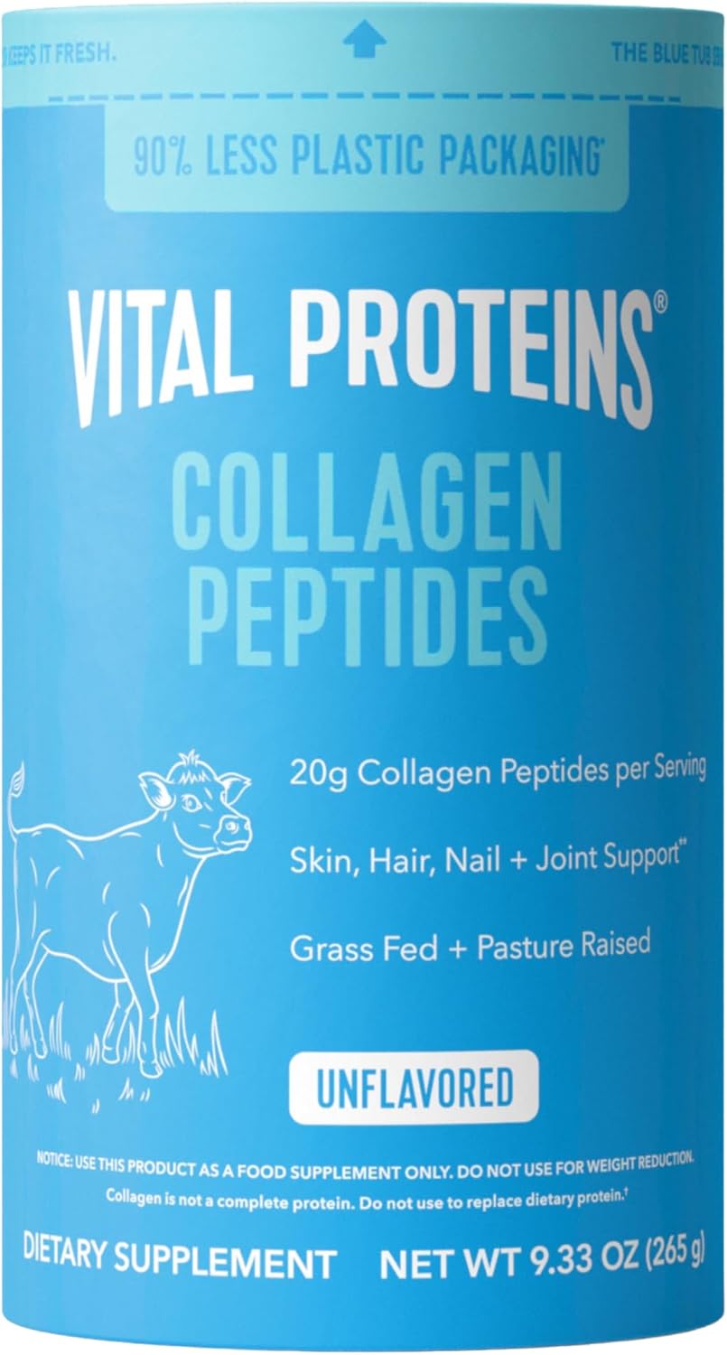 Vital Proteins Collagen Peptides Powder Supplement for Skin Hair Nail Joint Health or Support - Hydrolyzed Collagen - Unflavored, 7 Servings