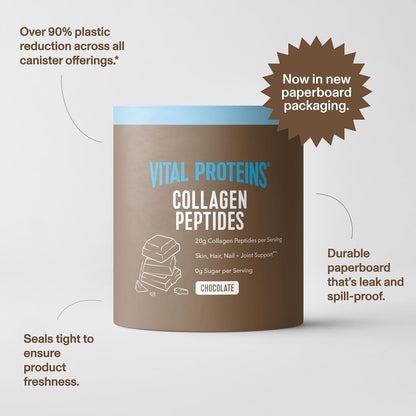 Vital Proteins Collagen Peptides Powder - Chocolate Powder for Hair, Nail, Skin, Bone & Joint Health, 13.5oz