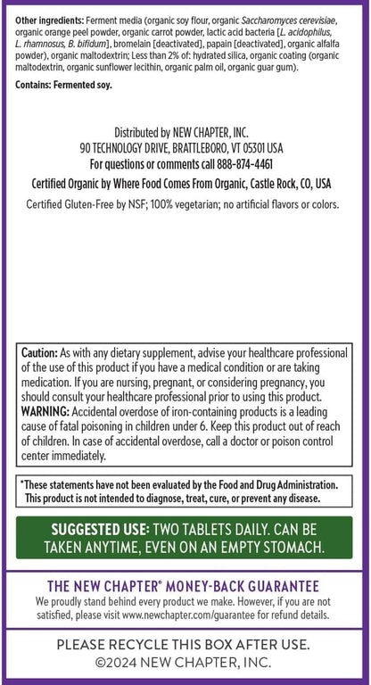 New Chapter Women's Multivitamin Advanced Formula for Stress, Bone, Immune, Beauty & Energy Support, Higher Levels of Whole-Food Fermented Essential Nutrients for Women + Iron + Vitamin D3, 72 Count