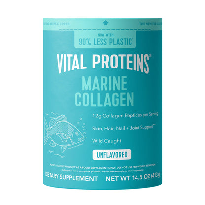Vital Proteins Marine Collagen Peptides Powder Supplement for Skin Hair Nail Joint - Hydrolyzed Collagen - 12g per Serving - 7.8 oz Canister