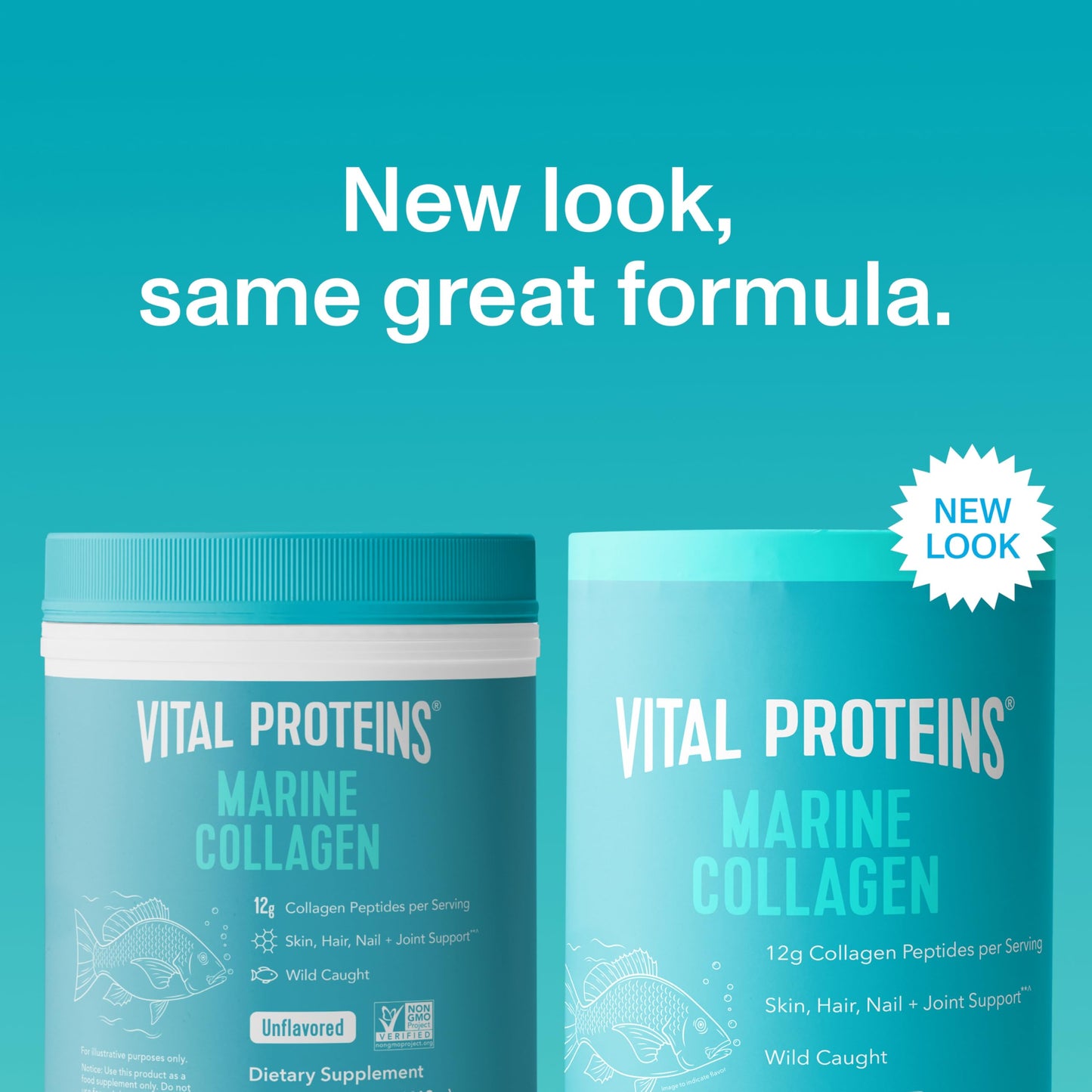 Vital Proteins Marine Collagen Peptides Powder Supplement for Skin Hair Nail Joint - Hydrolyzed Collagen - 12g per Serving - 7.8 oz Canister