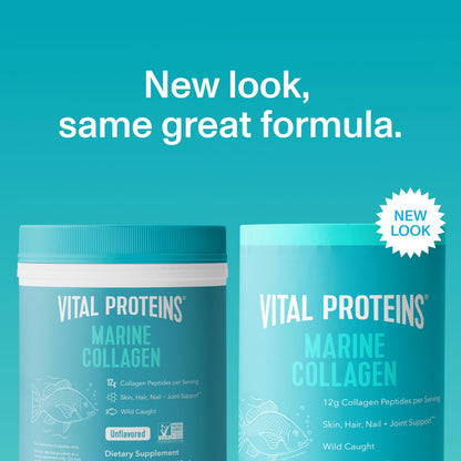 Vital Proteins Marine Collagen Peptides Powder Supplement for Skin Hair Nail Joint - Hydrolyzed Collagen - 12g per Serving - 7.8 oz Canister