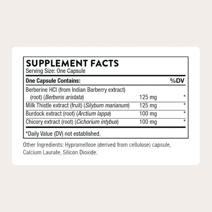 THORNE - Liver Cleanse - Milk Thistle & Berberine Supplement with Burdock & Chicory Extracts - Herbal Blend Supports the Liver’s Natural Detoxification Function* - Third-Party Certified - 60 Capsules