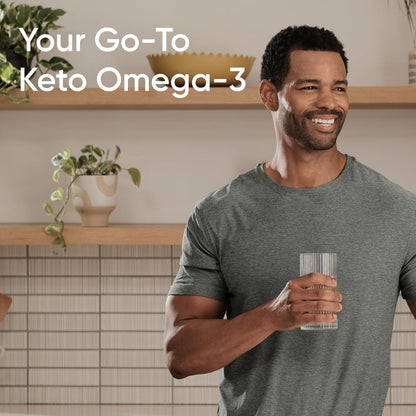 Sports Research® Keto Omega-3 Fish Oil 1400mg, 120 Softgels | Omega-3 Supplement from Wild Sockeye Salmon, Antarctic Krill Oil, Astaxanthin & MCT Oil - 1220mg of EPA & DHA per Serving