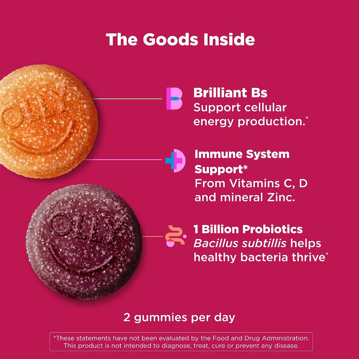 OLLY Multi + Probiotic Adult Multivitamin Gummy, Digestive and Immune System Support,* Chewable Supplement, Tropical Flavored, 35 Day Supply - 70 Count