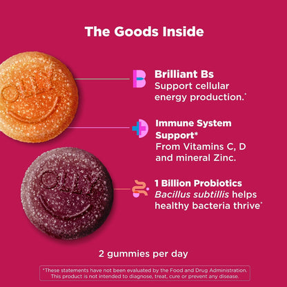 OLLY Multi + Probiotic Adult Multivitamin Gummy, Digestive and Immune System Support,* Chewable Supplement, Tropical Flavored, 35 Day Supply - 70 Count
