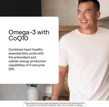 THORNE - Omega-3 with CoQ10 - Fish Oil Supplement with EPA & DHA from Sustainably Sourced Fish - Supports Brain, Skin, Joint & Heart Health* - Third-Party Certified - Gluten & Dairy-Free - 90 Softgels