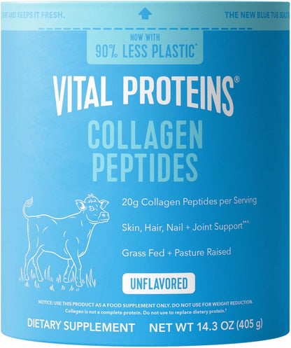 Vital Proteins Collagen Peptides Powder Supplement for Skin Hair Nail Joint Health or Support - Hydrolyzed Collagen - Unflavored, 7 Servings