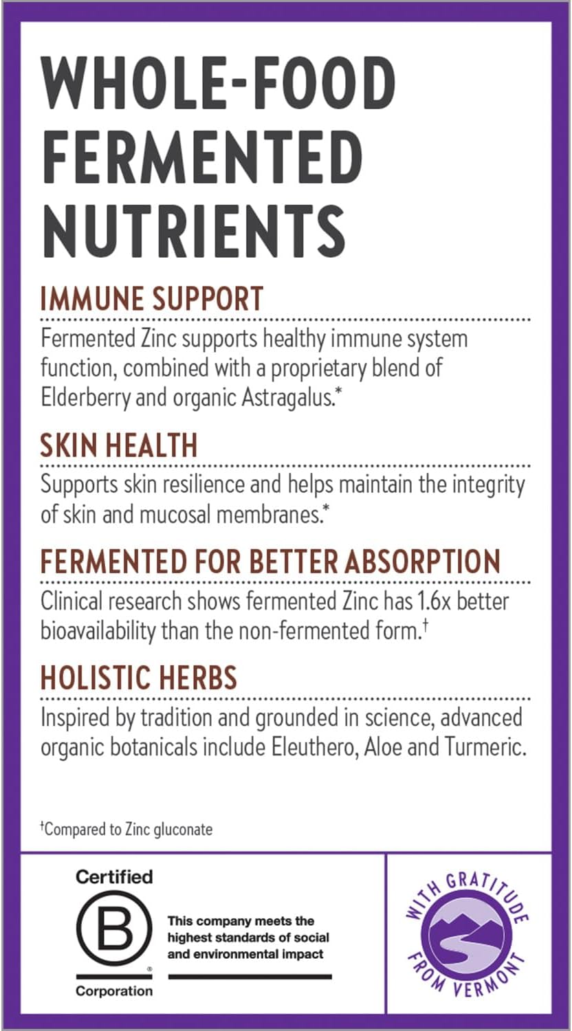 New Chapter Zinc Supplement, Fermented Zinc Complex, ONE Daily for Immune Support + Skin Health, Mineral-Balancing Formula Rich in Copper, Easy to Swallow & Digest, 30 Count (1 Month Supply)