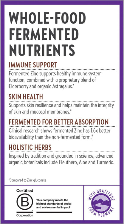 New Chapter Zinc Supplement, Fermented Zinc Complex, ONE Daily for Immune Support + Skin Health, Mineral-Balancing Formula Rich in Copper, Easy to Swallow & Digest, 30 Count (1 Month Supply)