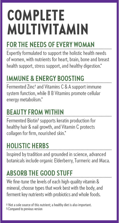 New Chapter Women’s Multivitamin, Iron, B6, B12, Biotin for Hair Growth, D3, Vit C, Zinc for Immune & Stress Support, Gentle on an Empty Stomach, One Daily, Non-GMO, Gluten-Free, 18+,