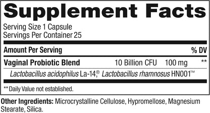 OLLY Happy Hoo-Ha Capsules, Vaginal Probiotics for Women or People with Vaginas, Vaginal Health and pH Balance,* 10 Billion CFU Per Capsule - 25 Count