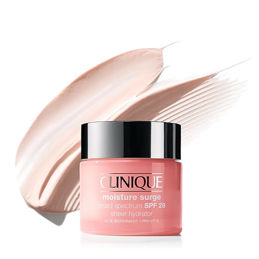 Clinique Moisture Surge Broad Spectrum SPF 28 Sheer Hydrator Face Moisturizer With Hyaluronic Acid, Aloe Bioferment + Provitamin D | Hydrating + Protecting