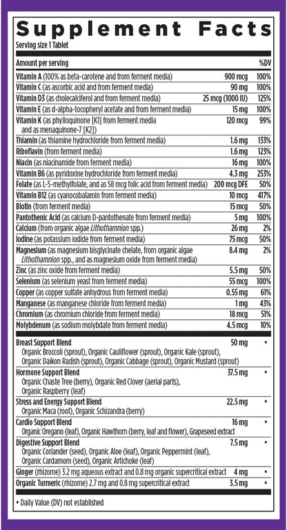 New Chapter Women’s Multivitamin 40+, extra B6 & B12, Biotin for Hair Growth, D3, Vit C, Zinc for Immune & Stress Support, Gentle on an Empty Stomach, One Daily, Non-GMO, Gluten-Free, 48/72/96 Tablets