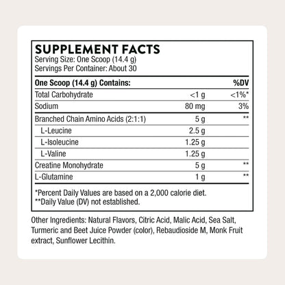 THORNE - Creatine + BCAAs - Micronized Creatine Monohydrate + BCAA Powder - Support for Muscles, Exercise Endurance & Recovery* - for Women & Men - Peach Mango - NSF Certified for Sport - 30 Servings
