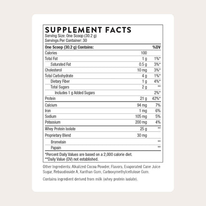 THORNE - Whey Protein Isolate - Balanced Amino Acids Profile with BCAAs - 21 Grams of Easy to Digest Whey Protein Powder - NSF Certified for Sport - Chocolate - Gluten & Soy-Free - 14 Packets