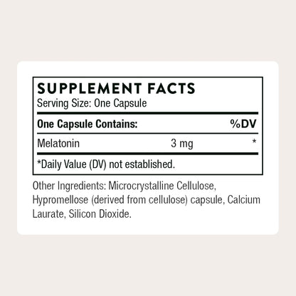 THORNE - Melaton-3-3 mg Melatonin Supplement - Supports Normal Circadian Rhythms, Restful Sleep & Relaxation* - NSF Certified for Sport - Gluten, Dairy & Soy-Free - 60 Capsules