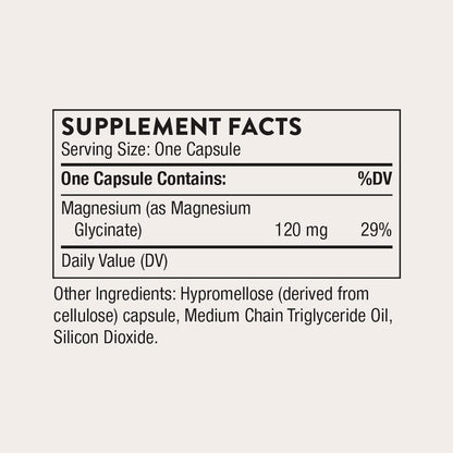 THORNE - Magnesium Glycinate - Supports Restful Sleep, Muscle Relaxation, Heart Health & Metabolism* - Chelated Magnesium Capsules - Third-Party Certified - Gluten, Dairy & Soy-Free - 90 Servings
