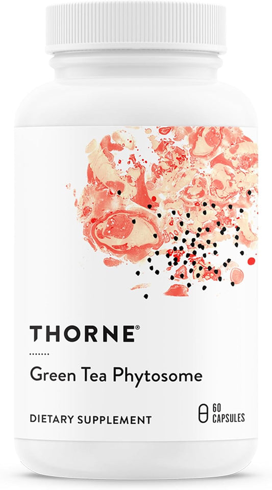 THORNE - Green Tea Phytosome - Provides Antioxidant Support, Liver Protection & Thermogenesis and Metabolic Benefits* - Caffeine-Free - Third-Party Certified - Gluten, Dairy & Soy-Free - 60 Capsules