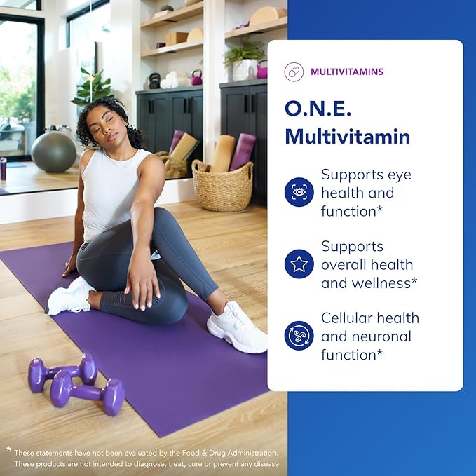 Pure Encapsulations O.N.E. Multivitamin - Once Daily Multivitamin with Antioxidant Complex Metafolin, CoQ10, and Lutein to Support Vision, Cognitive Function, and Cellular Health - 30/60/120 Capsules