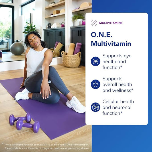 Pure Encapsulations O.N.E. Multivitamin - Once Daily Multivitamin with Antioxidant Complex Metafolin, CoQ10, and Lutein to Support Vision, Cognitive Function, and Cellular Health - 30/60/120 Capsules