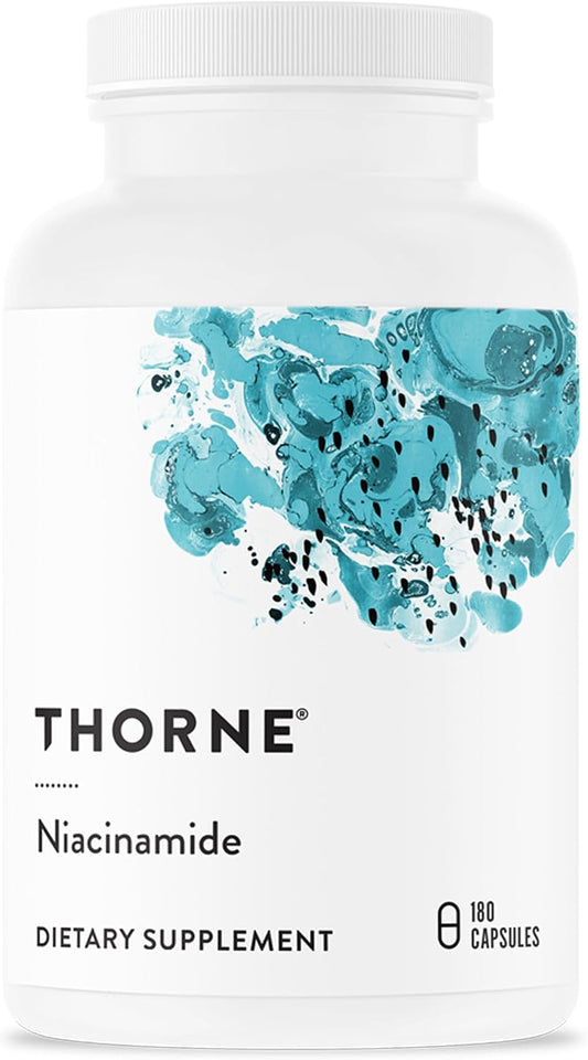 THORNE - Niacinamide - Non-Flushing Form of Vitamin B3 - Supports Skin Health & Provides Cellular Protection* - Niacin Supplement - Third-Party Certified - Gluten, Dairy & Soy-Free - 180 Capsules