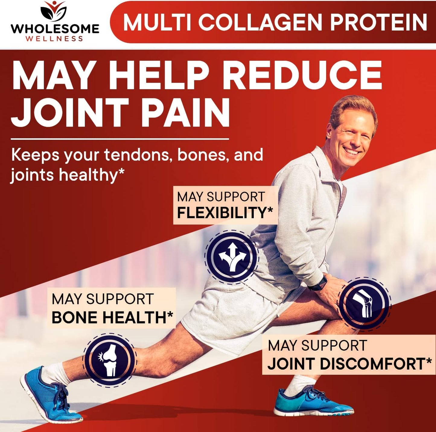 Wholesome Wellness Premium Multi Collagen Peptides Protein Powder
