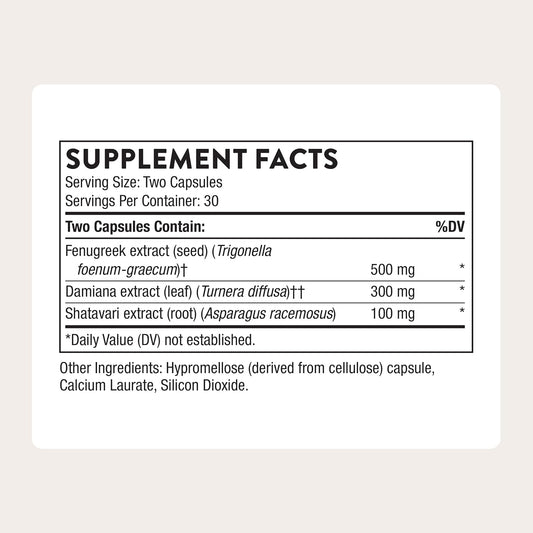 THORNE - Women's Libido Boost - Supports Vaginal Moisture, Mood & Overall Sexual Wellness* - Libido Supplement with Damiana, Fenugreek & Shatavari Extracts - NSF Certified for Sport - 60 Capsules
