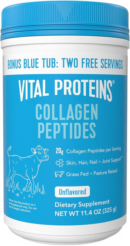 Vital Proteins Collagen Peptides Powder Supplement for Skin Hair Nail Joint Health or Support - Hydrolyzed Collagen - Unflavored, 7 Servings