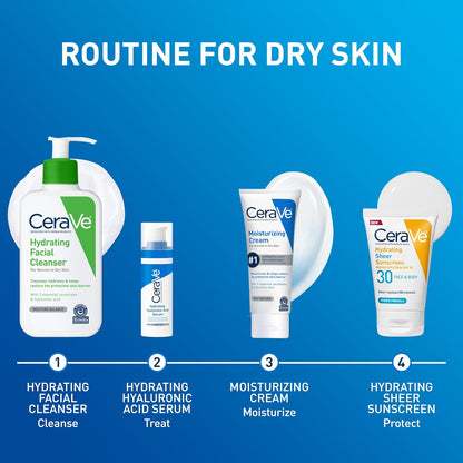 CeraVe Moisturizing Cream, Face Body Moisturizer, Normal to Dry Skin 8/19 Oz