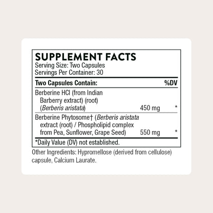 THORNE - Berberine - Dual Action Formula with Phytosome Plus Botanical Extract - Support Heart Health, Immune System, Healthy GI & Cholesterol* - Gluten-Free - 30 Servings