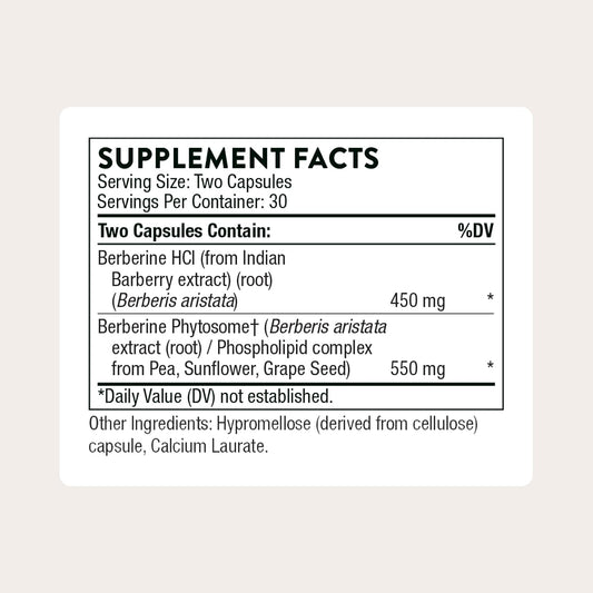 THORNE - Berberine - Dual Action Formula with Phytosome Plus Botanical Extract - Support Heart Health, Immune System, Healthy GI & Cholesterol* - Gluten-Free - 30 Servings