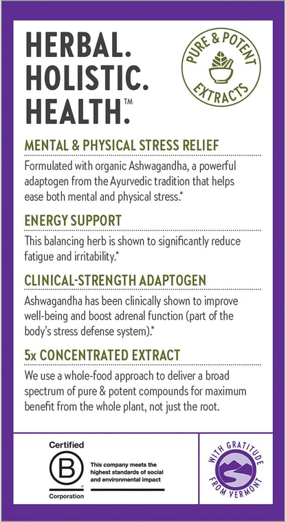 New Chapter Organic Ashwagandha Supplement, One Capsule a Day of Adaptogens for Stress Relief, Mood Support, & Energy, Vegan, 60 Count
