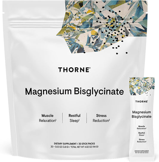 THORNE - Magnesium Bisglycinate - Powdered Magnesium Formula - Supports Restful Sleep, Muscle Relaxation, Heart Health & Metabolism* - NSF Certified for Sport - Gluten, Dairy & Soy-Free - 30 Servings