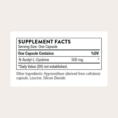 THORNE - NAC - N-Acetylcysteine - 500mg - Supports Respiratory Health & Immune Function - Promotes Liver & Kidney Detox* - Gluten, Dairy & Soy-Free - 90 Servings