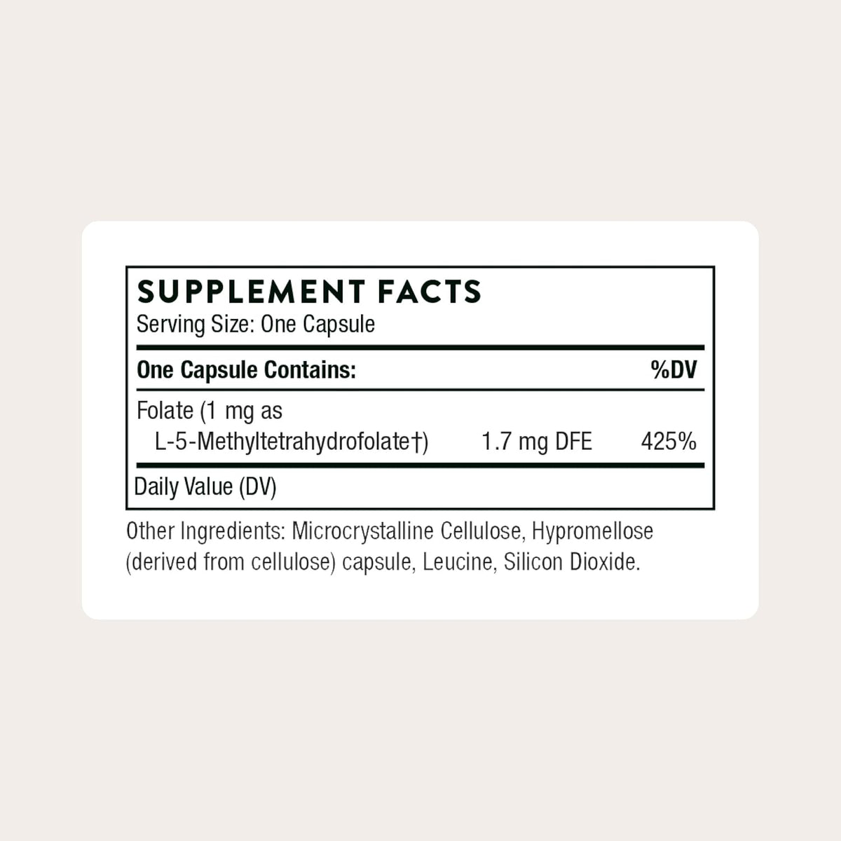 THORNE - 5-MTHF - Methylfolate (Active B9 Folate) Supplement - Supports Cardiovascular Health, Fetal Development, Nerve Health, Methylation & Homocysteine Levels* - 60 Servings - 5-MTHF 1mg