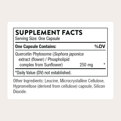 THORNE - Quercetin Phytosome - Antioxidant Supplement for Immune Health, Respiratory Support & Seasonal Allergy Relief* - Third-Party Certified - Gluten, Dairy & Soy-Free - 60 Capsules
