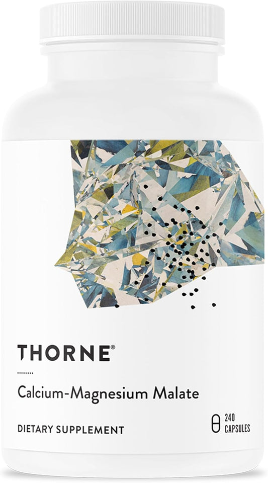 THORNE - Calcium-Magnesium Malate - Optimally Absorbed Magnesium & Calcium Mineral Supplement - Supports Bone, Muscle, Lung & Heart Health* - Third-Party Certified - Dairy & Gluten-Free - 240 Capsules