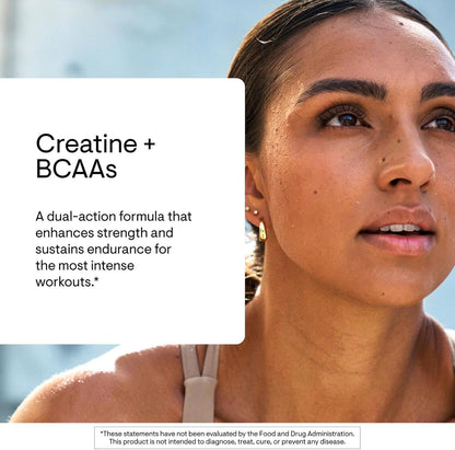 THORNE - Creatine + BCAAs - Micronized Creatine Monohydrate + BCAA Powder - Support for Muscles, Exercise Endurance & Recovery* - for Women & Men - Peach Mango - NSF Certified for Sport - 30 Servings